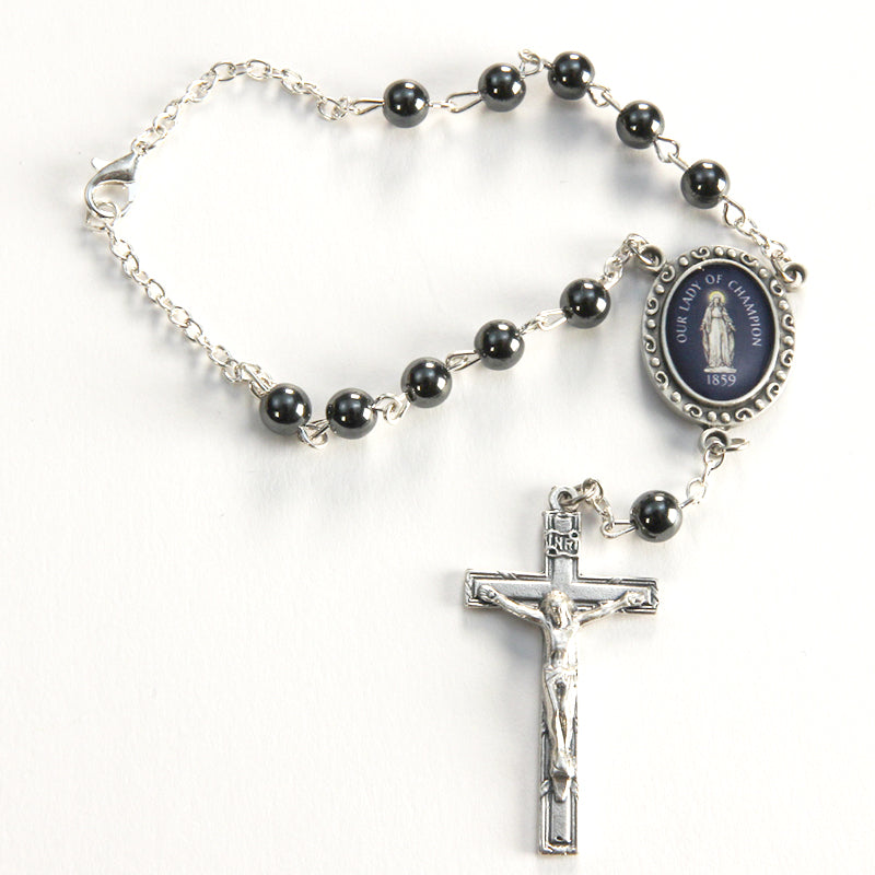 OLOC Auto Rosary Hematite