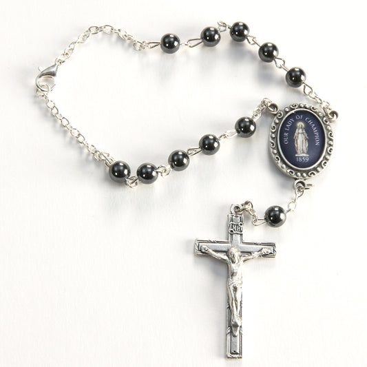 OLOC Auto Rosary Hematite