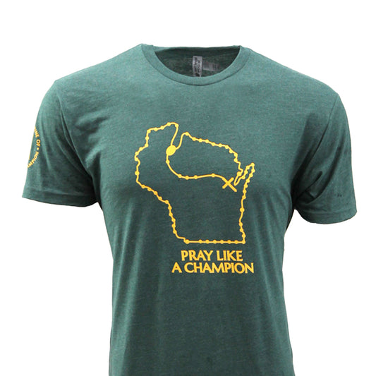 OLOC Rosary T Green and Gold
