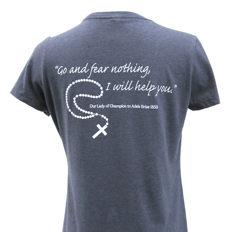 OLOC V Neck Ladies T shirt Heather/Navy