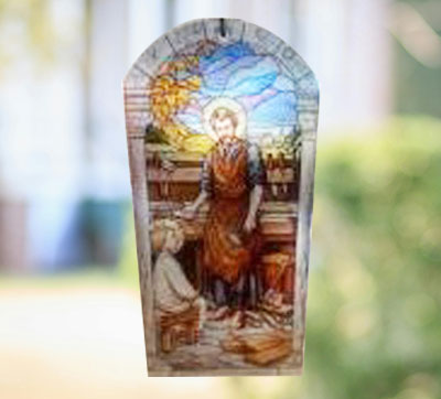 Acrylic Joseph  Stained glass window replica 5" H X 2.25" W